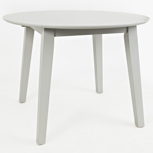 Simplicity 42" Round 2 Drop Leaf Dining Table in Dove Grey Finish